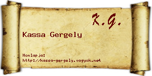 Kassa Gergely névjegykártya